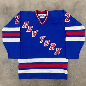 Gerry Cosby New York Rangers Hockey Jersey Size 46 Vintage Blue